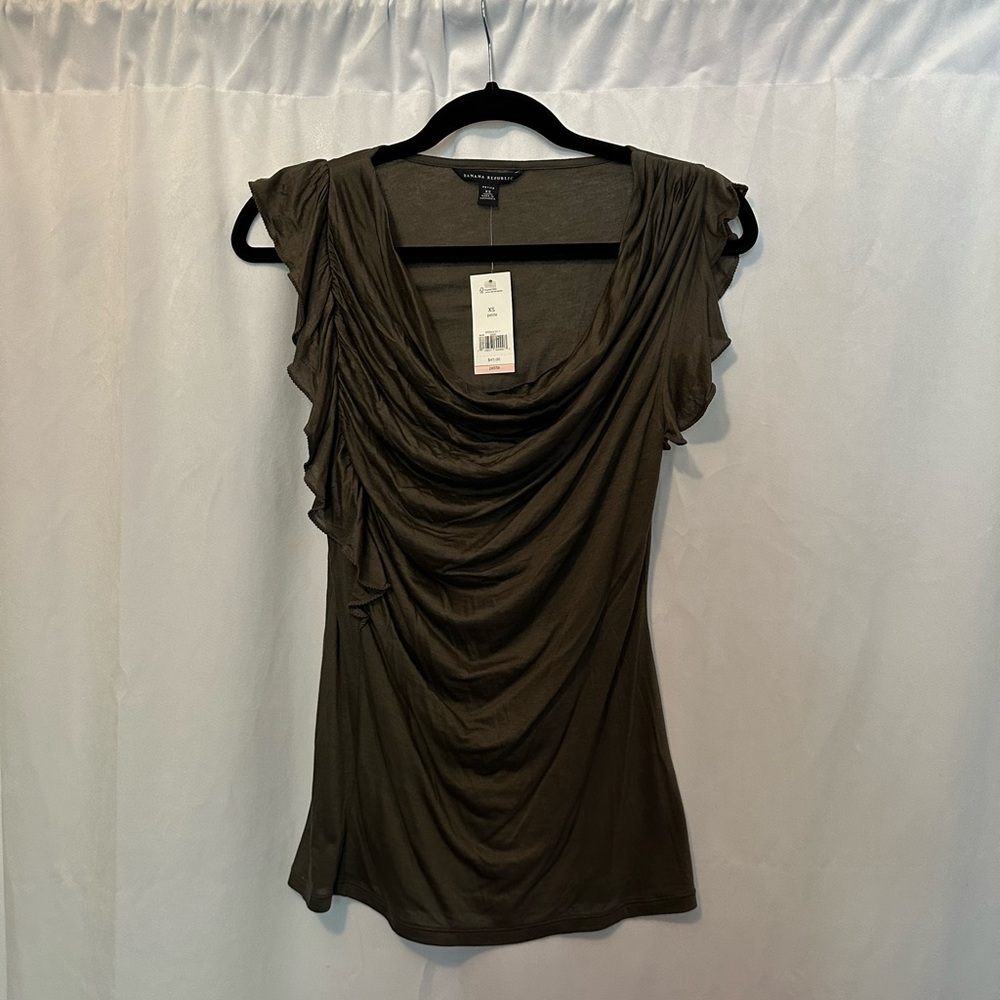 Banana Republic Olive Draped Blouse